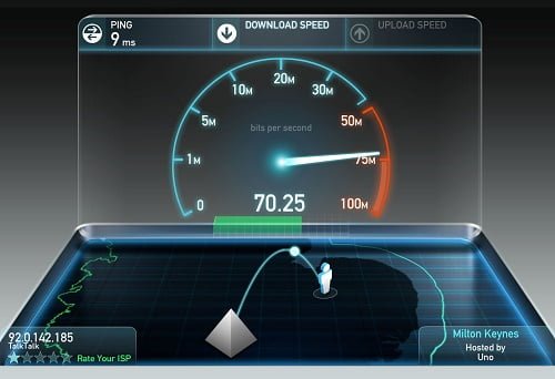 Speed over wifi