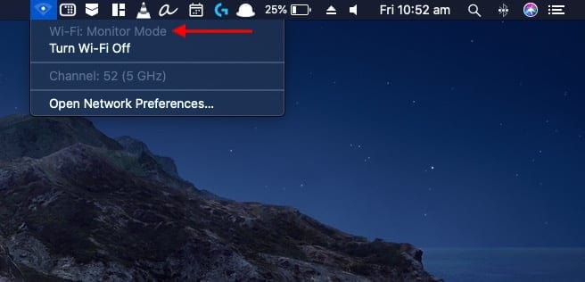 Wifi adapter with monitoring mode