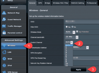 How to switch the channel on the router